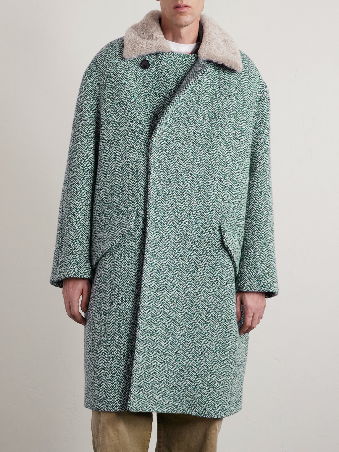 Zegna - Double-Breasted Wool and Cashmere-Blend Tweed Coat - Blue