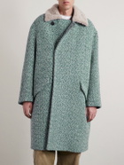 Zegna - Double-Breasted Wool and Cashmere-Blend Tweed Coat - Blue