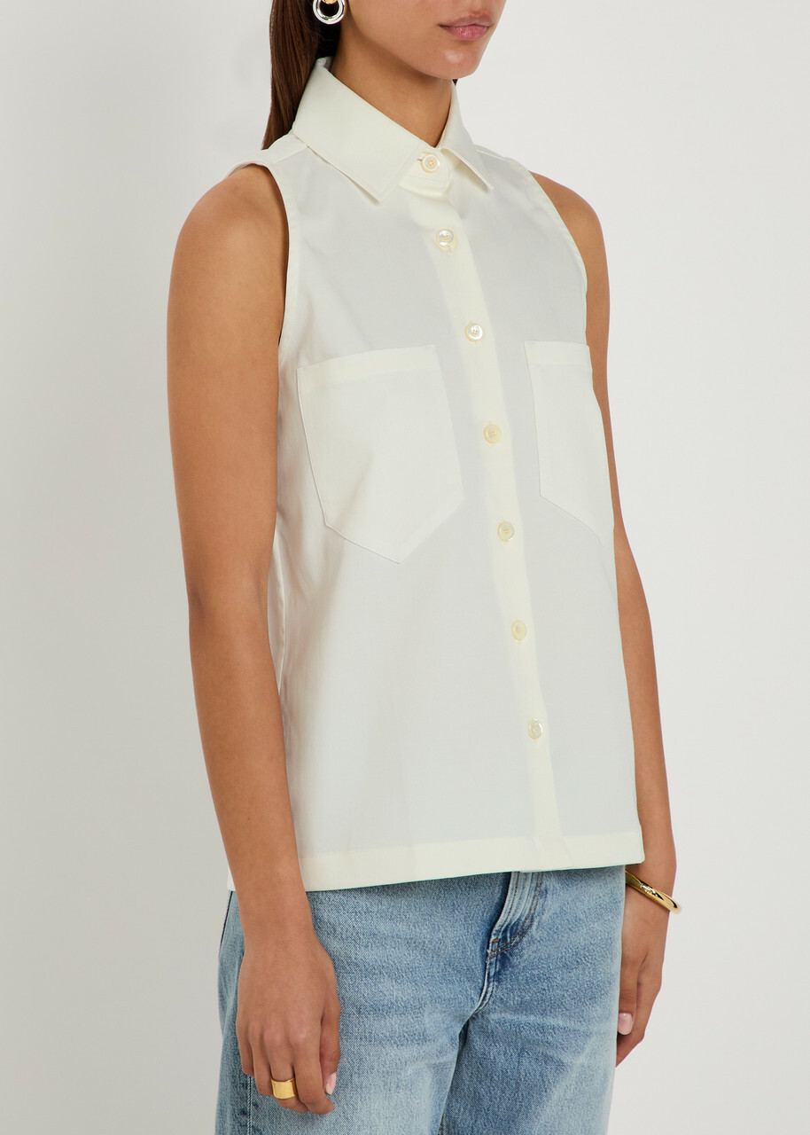 Giuliva Heritage The Emma Stretch-twill Sleeveless Shirt White