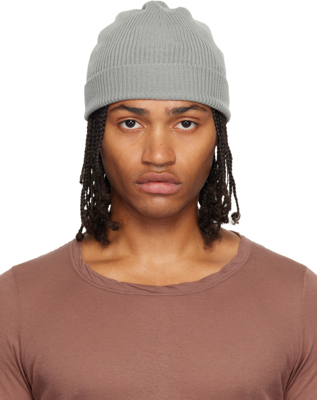 Photo: Rick Owens Gray Concordians Ribbed Beanie