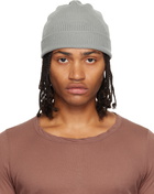 Rick Owens Gray Concordians Ribbed Beanie