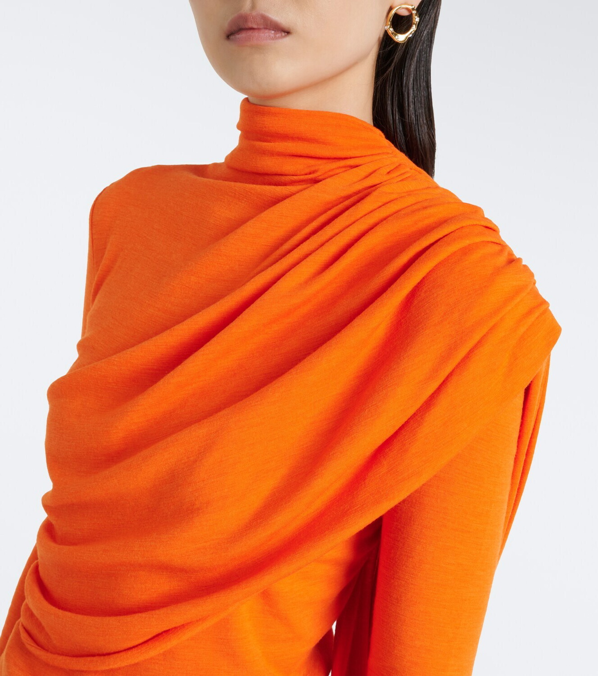 Mugler Caped wool-blend top