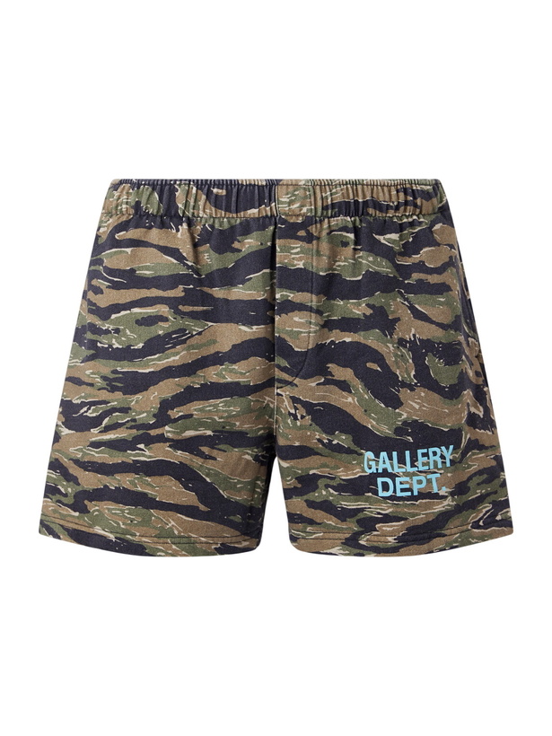 Photo: Gallery Dept. - Zuma Straight-Leg Camouflage and Logo-Print Cotton-Jersey Shorts - Green