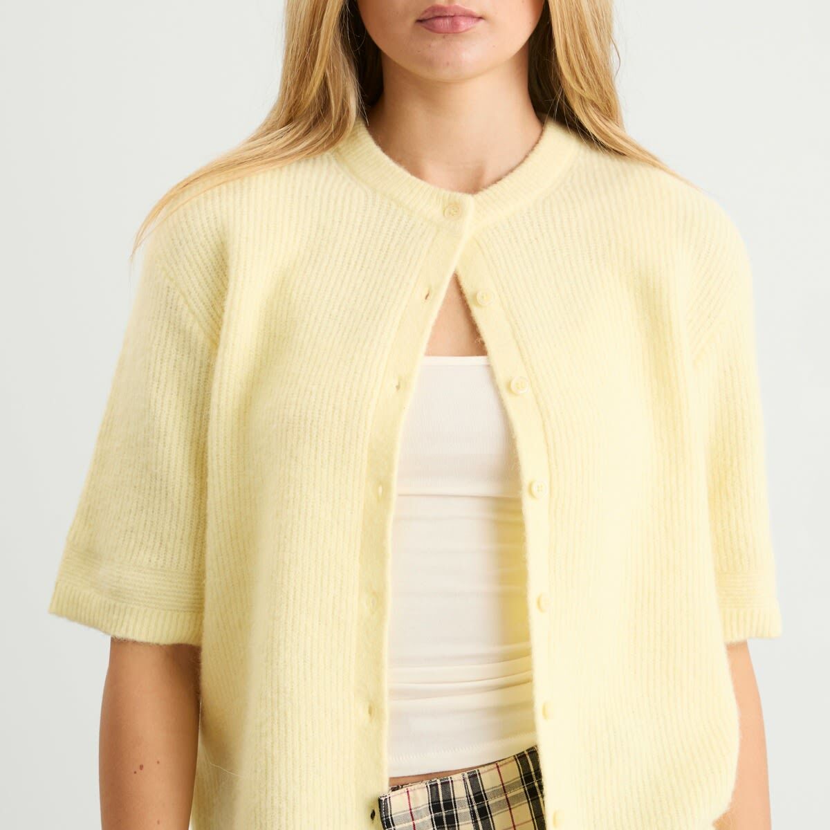 Samsøe Samsøe Women's Saanouria Short Sleeve Cardigan in Flan