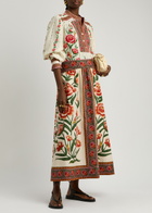 Farm Rio Anika Floral-print Cotton-blend Blouse Cream