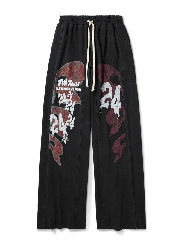 Photo: RRR123 - Logo-Print Cotton-Jersey Sweatpants - Black