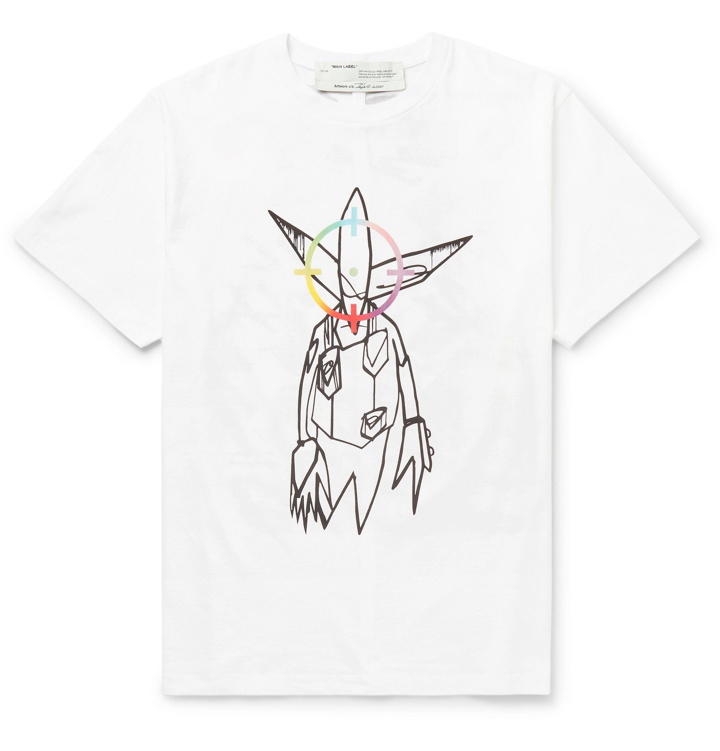 Photo: Off-White - Futura Oversized Printed Cotton-Jersey T-Shirt - White