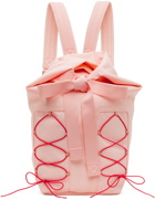 Simone Rocha Pink Lace-Up Backpack