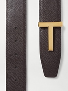 TOM FORD - 4cm Black and Dark-Brown Reversible Full-Grain Leather Belt - Brown