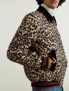 Valentino Garavani - Leopard-Print Wool-Twill Bomber Jacket - Brown