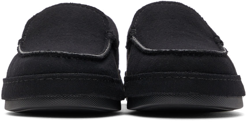 Ermenegildo Zegna Couture Black Wool Slippers