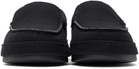 Ermenegildo Zegna Couture Black Wool Slippers