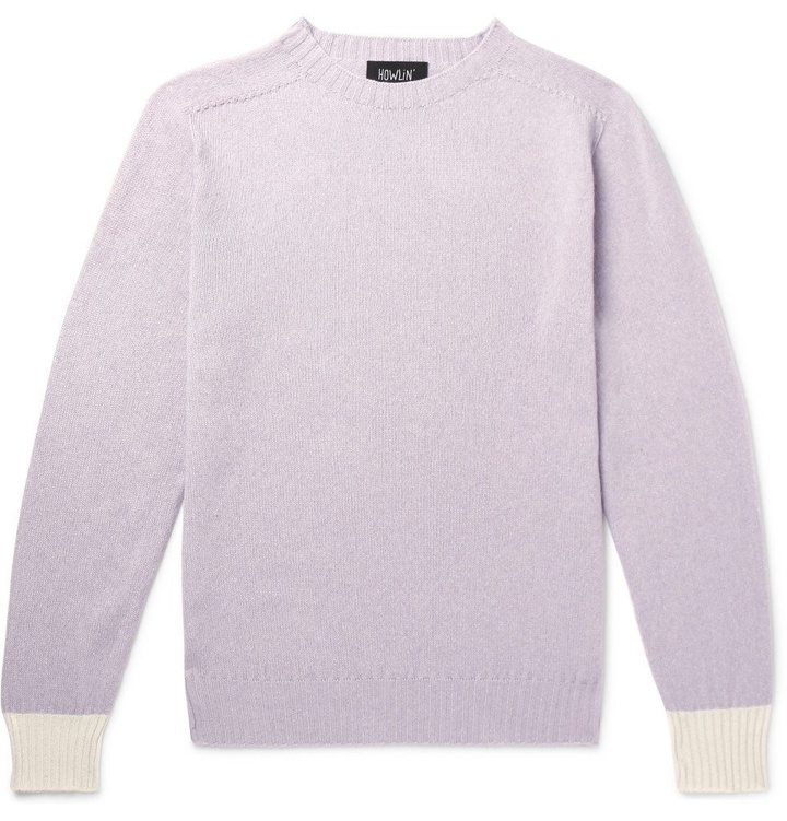 Photo: Howlin' - Life In Reverse Two-Tone Wool and Cotton-Blend Sweater - Violet