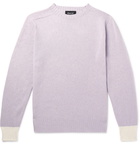 Howlin' - Life In Reverse Two-Tone Wool and Cotton-Blend Sweater - Violet