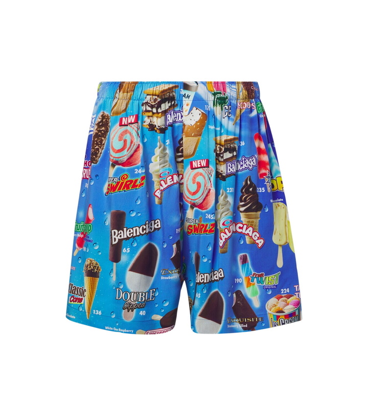 Photo: Balenciaga Printed satin shorts