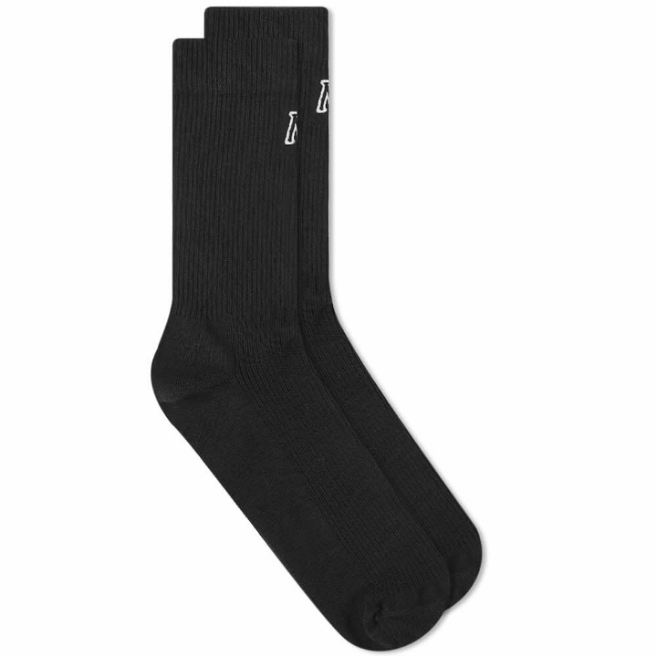 Photo: Represent Men's Initial Embroidered Sock in Black