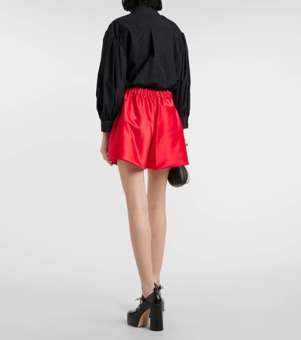 Simone Rocha High-rise satin shorts Simone Rocha