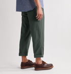 Nanushka - Athan Cropped Pleated Cotton-Blend Trousers - Green