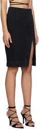 ioannes Black Wrap Denim Miniskirt