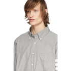 Thom Browne Grey 4-Bar Solid Stripe Shirt