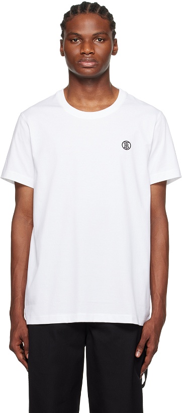 Photo: Burberry White Monogram T-Shirt