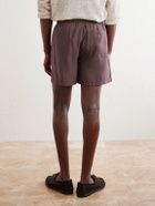 FRAME - Summer Boxer Straight-Leg Shell Shorts - Brown