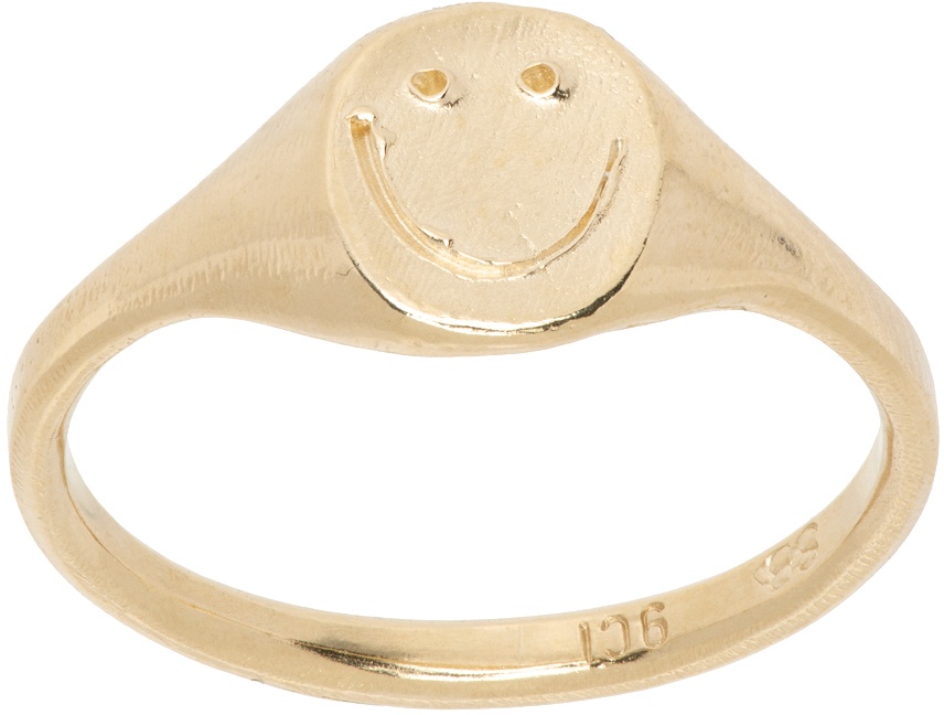 Seb Brown Gold Smiley Ring