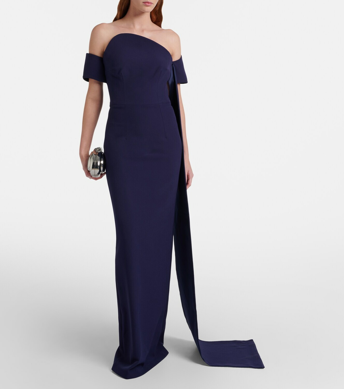 Safiyaa Giorgia off-shoulder crêpe gown