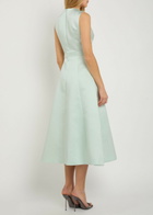 Huishan Zhang Sol Crystal-embellished Satin Midi Dress Blue