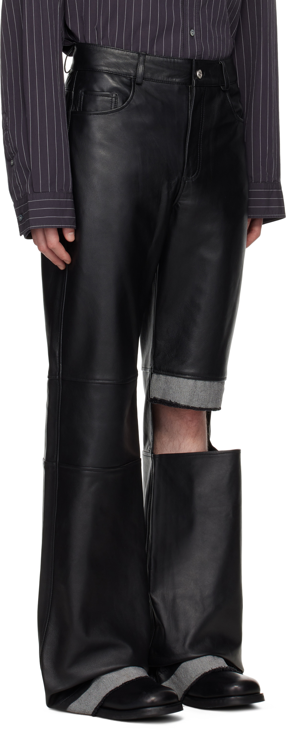 Deadwood Black Slacker Leather Pants
