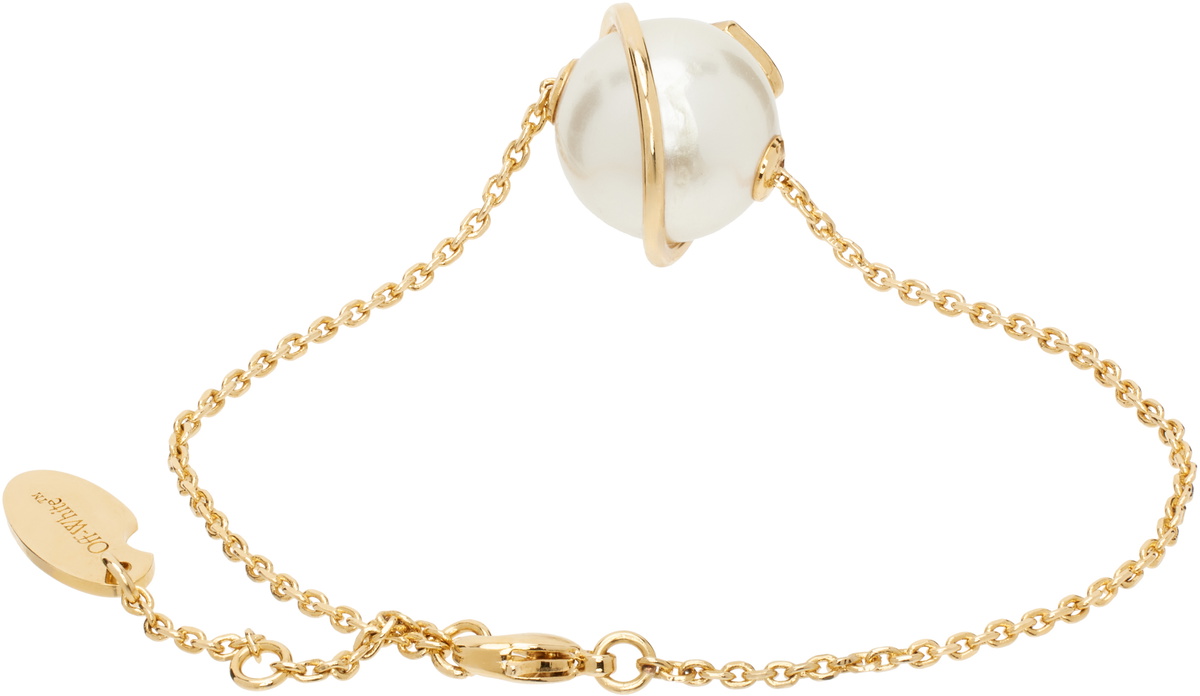Off-White Gold Arrow Pearl Bracelet