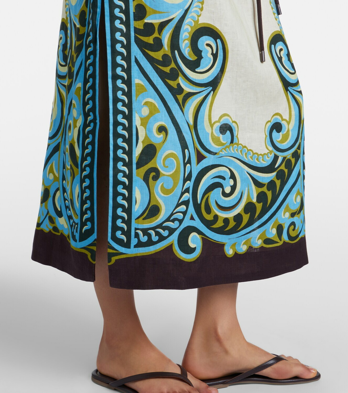 Alémais Natalia printed linen midi dress