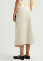Helmut Lang Belted Cotton-blend Midi Wrap Skirt Cream