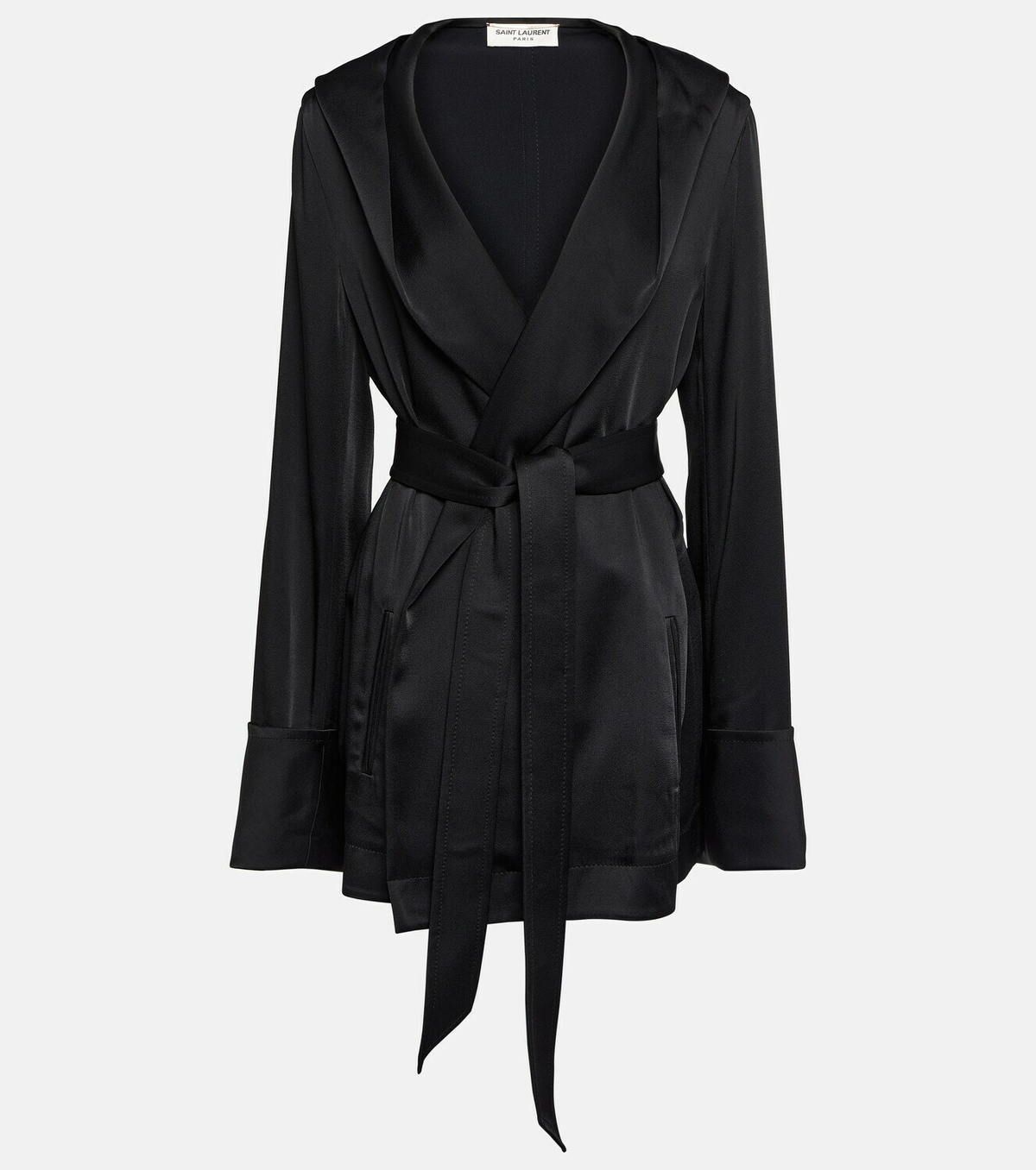 Saint Laurent Crêpe satin hooded jacket Saint Laurent