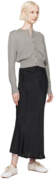 Silk Laundry Black Bias-Cut Maxi Skirt