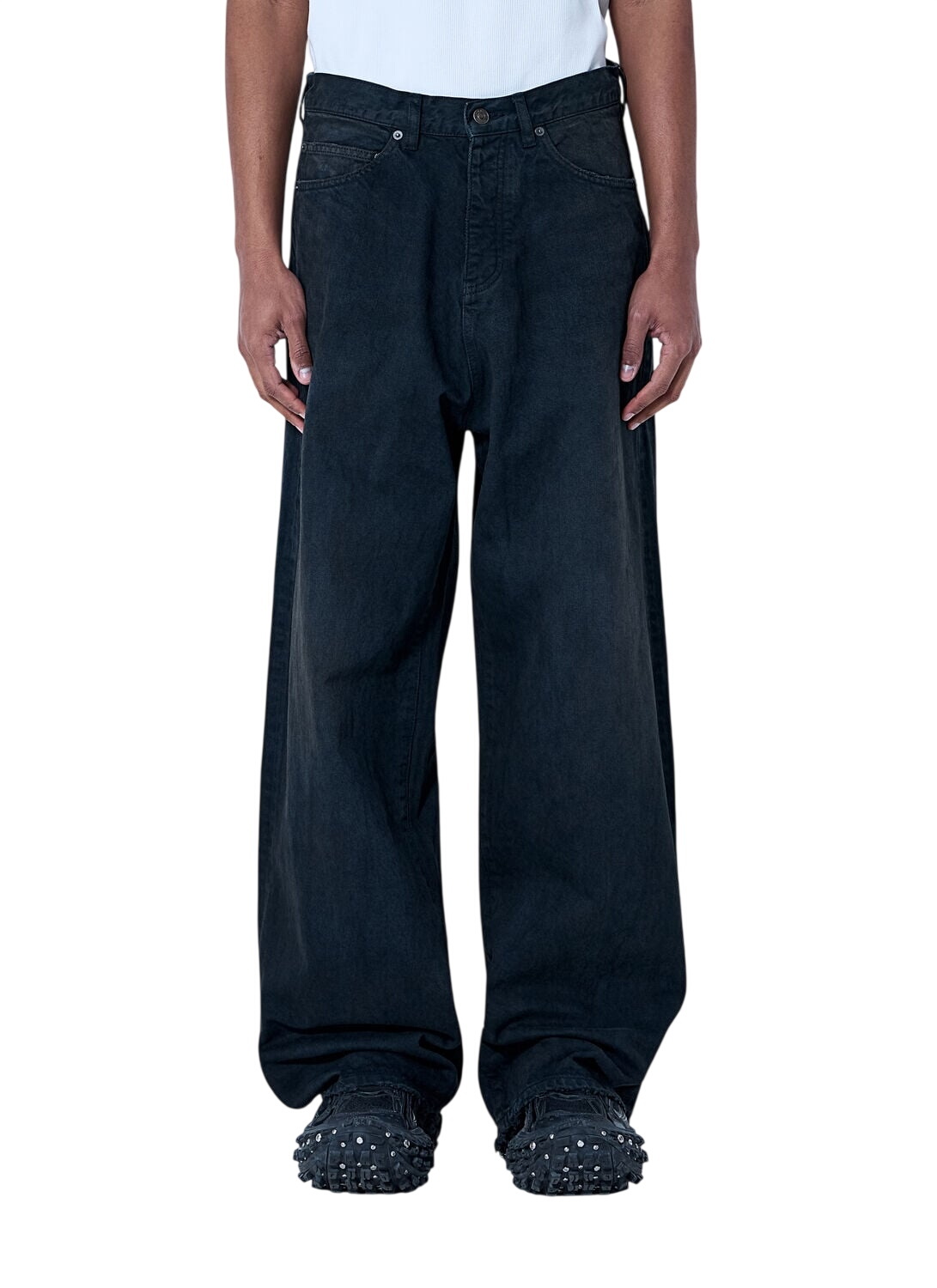 新品未使用 BALENCIAGA 24SS Double Front Pants Balenciaga Men's' Double-Front Draped Pants in Black | LN-CC®