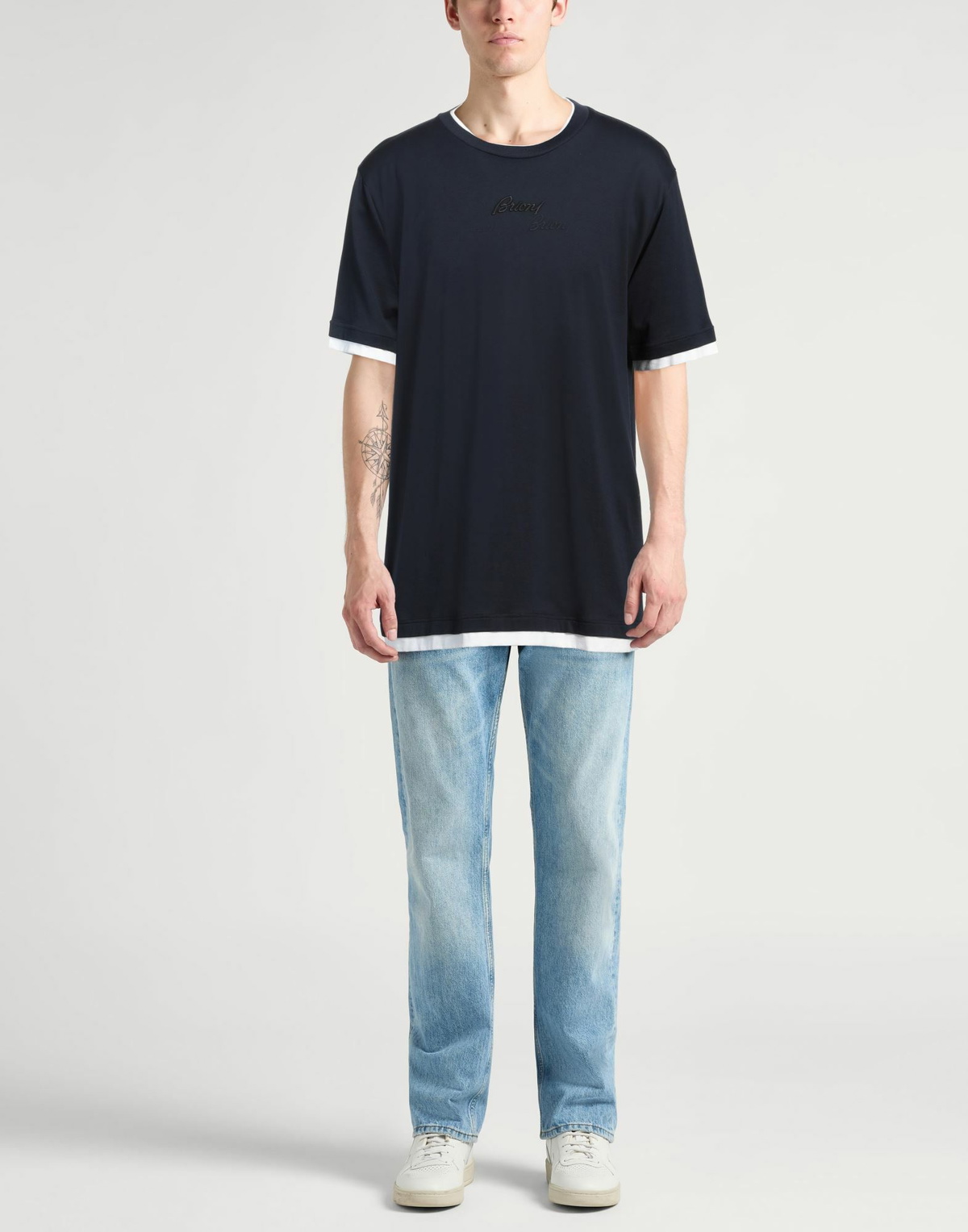 Brioni Mens T-shirt Midnight in Blue