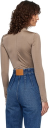 Mugler Brown Scarf Bodysuit