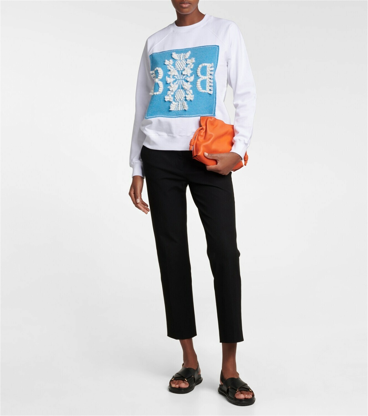Barrie Cotton and cashmere logo sweatshirt