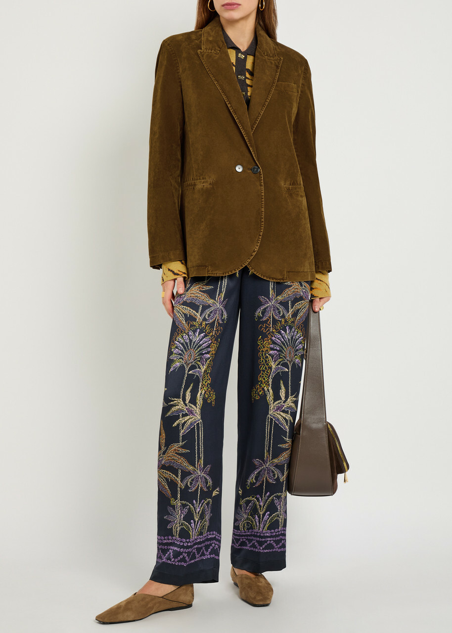 Forte_forte Double-breasted Velvet Blazer Gold