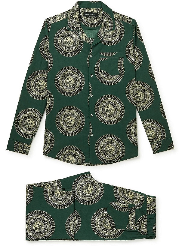 Photo: Desmond & Dempsey - Printed Cotton Pyjama Set - Green