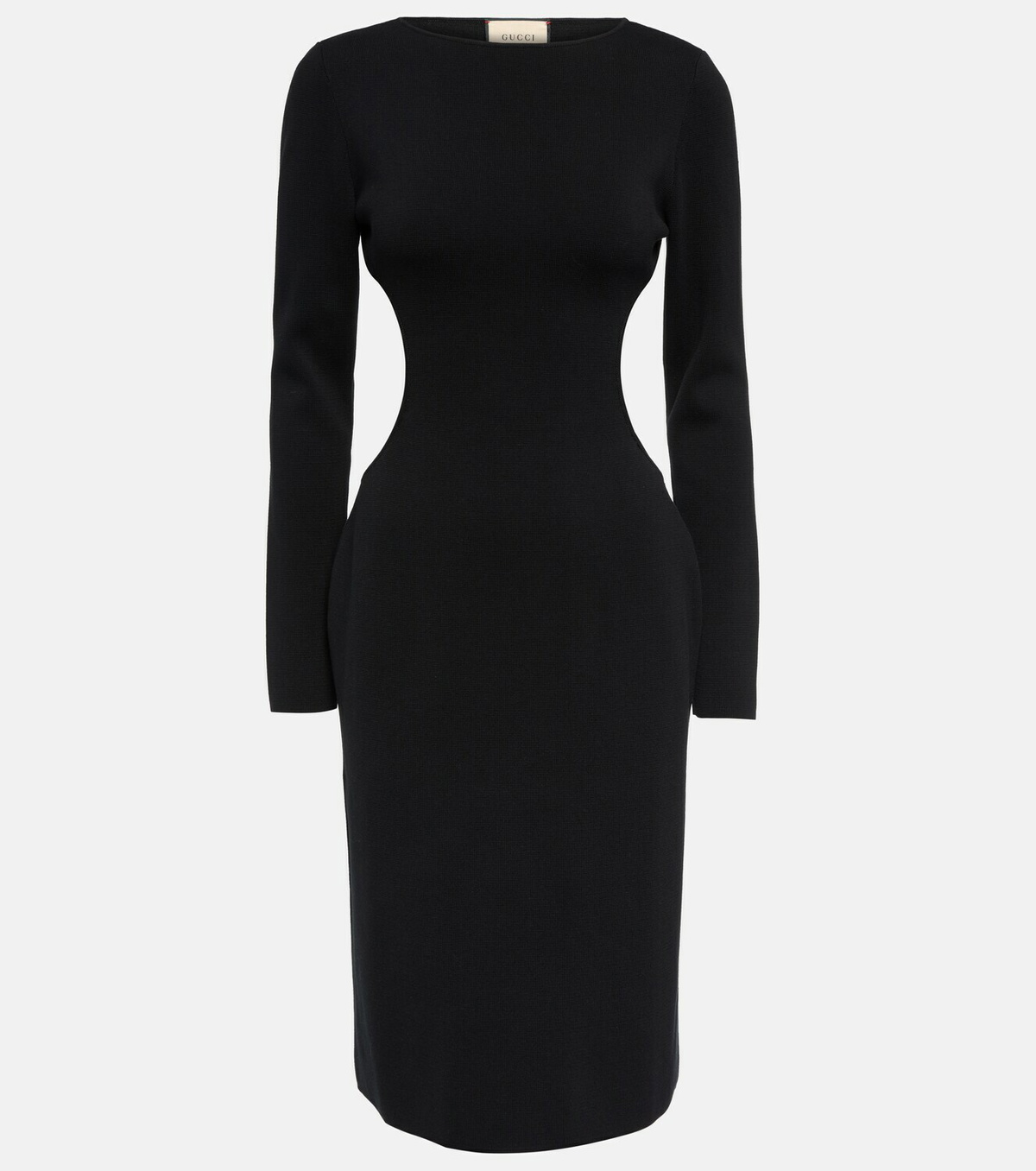 GUCCI★素敵！BLACK CUT OUT HEART PLEATED SLEEVES DRESS GUCCI☆素敵！BLACK CUT OUT HEART PLEATED SLEEVES DRESS