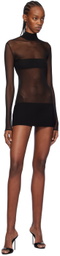 Mônot Black Sheer Minidress