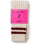 The Elder Statesman - Yosemite Striped Ribbed Cashmere Socks - White
