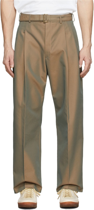 Photo: Rito Structure Khaki Iridescent Belted Trousers