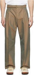Rito Structure Khaki Iridescent Belted Trousers