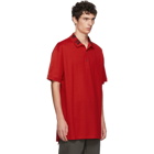 Alexander McQueen Red Embroidered Polo