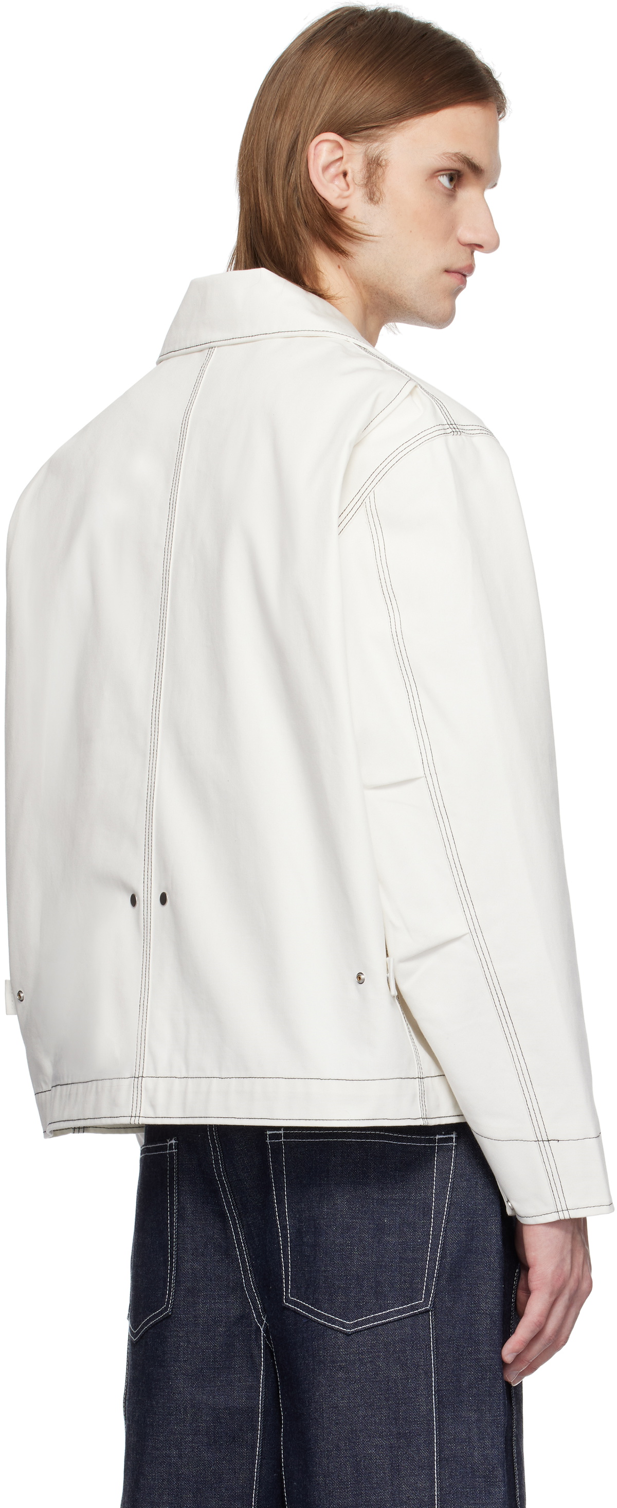 Karmuel Young White 2-Way Pocket Square Jacket