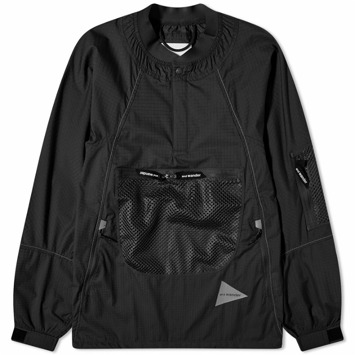 Photo: and wander Men's Breathable Ripstop Pullover Jacket in Black