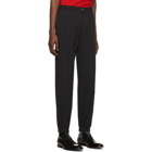 Paul Smith Black and Off-White Poplin Pinstripe Trousers